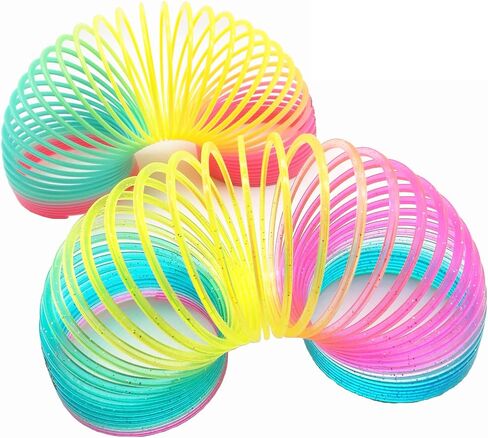 JTTPJOO Magic Spring Rainbow Toy - 8.5 cm,2 Pack (Neon & Glitter) in Saudi Arabia