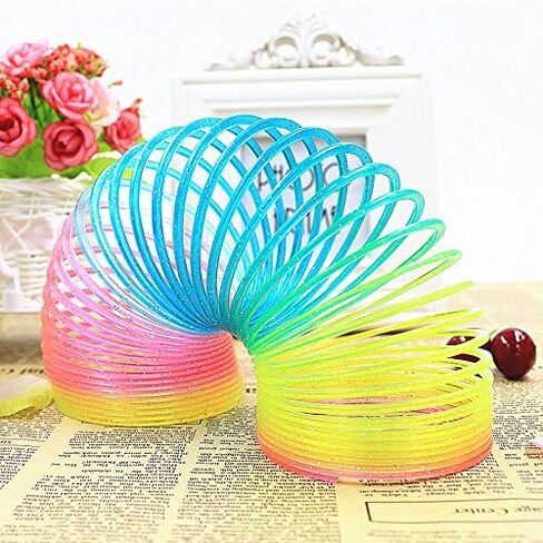 JTTPJOO Magic Spring Rainbow Toy - 8.5 cm,2 Pack (Neon & Glitter) in Saudi Arabia