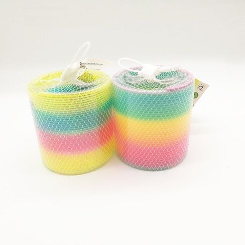 JTTPJOO Magic Spring Rainbow Toy - 8.5 cm,2 Pack (Neon & Glitter) in Saudi Arabia