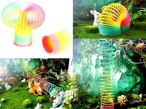 JTTPJOO Magic Spring Rainbow Toy - 8.5 cm,2 Pack (Neon & Glitter) in Saudi Arabia