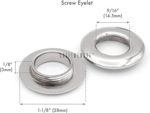 CRAFTMEMORE 5/8" (15mm) Hole Metal Screw Rings Eyelets Grommet Quality Round Polished Purse Replacements Easy Installation Pack of 4 SCET (Gold) in Kuwait