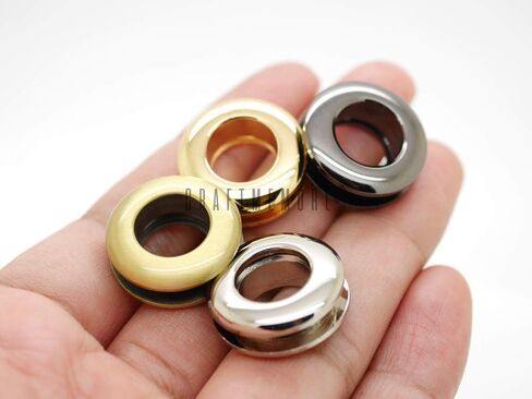 CRAFTMEMORE 5/8" (15mm) Hole Metal Screw Rings Eyelets Grommet Quality Round Polished Purse Replacements Easy Installation Pack of 4 SCET (Gold) in Kuwait