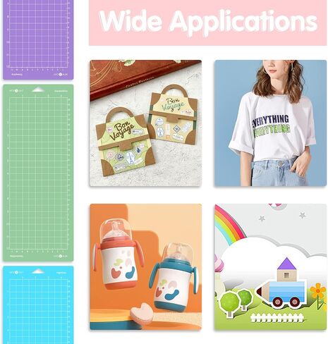 حصيرة قطع ذات قبضة قوية من HTVRONT من أجل Cricut Joy - 3 عبوات 4.5X12 حصير اللحف القوي لحزمة Cricut Joy، ملحقات بديلة لحصائر القطع اللاصقة الأرجوانية من أجل Cricut in Saudi Arabia