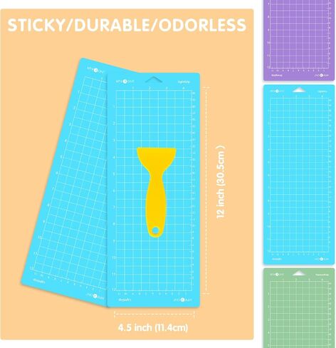 حصيرة قطع ذات قبضة قوية من HTVRONT من أجل Cricut Joy - 3 عبوات 4.5X12 حصير اللحف القوي لحزمة Cricut Joy، ملحقات بديلة لحصائر القطع اللاصقة الأرجوانية من أجل Cricut in Saudi Arabia