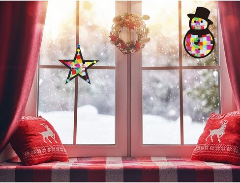 Exquiss المناديل الورقية عيد الميلاد صائد الشمس الحرف اليدوية عيد الميلاد رجل الثلج صائد الشمس عيد الميلاد ستار صائد الشمس للأطفال الحرف اليدوية DIY in Kuwait