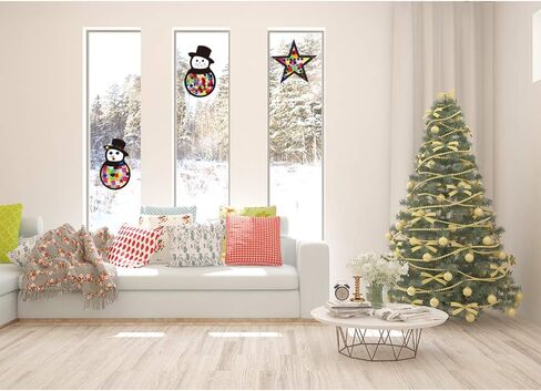 Exquiss المناديل الورقية عيد الميلاد صائد الشمس الحرف اليدوية عيد الميلاد رجل الثلج صائد الشمس عيد الميلاد ستار صائد الشمس للأطفال الحرف اليدوية DIY in Kuwait