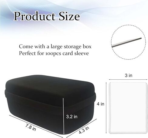 Arkeiliy 100 حزمة من أغطية البطاقات البلاستيكية الصلبة مقاس 3 × 4 بوصات للبطاقات، مع صندوق تخزين للبطاقات، حامل بطاقات علوي ممتاز لبطاقات تداول كرة القدم الرياضية in Kuwait