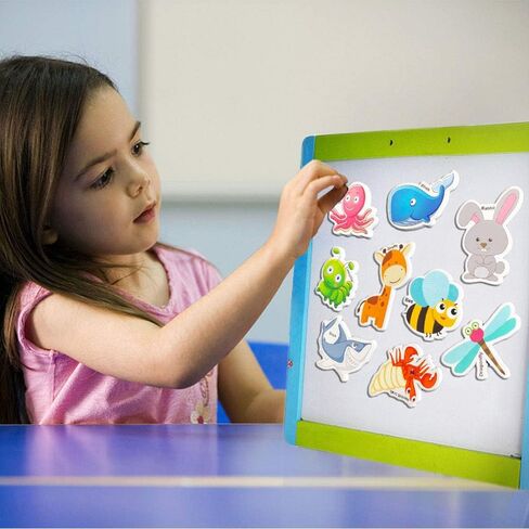 مغناطيس الثلاجة للأطفال من HLXY 64 قطعة من الحيوانات - مغناطيس حيوانات الديناصورات والحشرات المحيط - مغناطيس من الفوم - مغناطيس للحشرات للأطفال الصغار من أجل تعلم ما قبل المدرسة in Kuwait