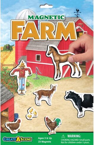 PlayMonster Create-A-Scene — Farm — Magnetic Playset — Portable Mess-Free Magnet Activities — Creative Fun — For Ages 3+ in Saudi Arabia