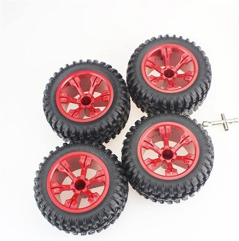KingVal استبدال 4 قطع/مجموعة من أجزاء عجلة السيارة الموسعة RC متوافقة مع Wltoys 12428/124018/124019/12428-A/12428-B/12428-C/12427/104001 RC Car (أحمر) in Kuwait