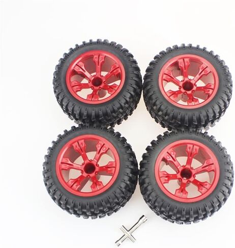KingVal استبدال 4 قطع/مجموعة من أجزاء عجلة السيارة الموسعة RC متوافقة مع Wltoys 12428/124018/124019/12428-A/12428-B/12428-C/12427/104001 RC Car (أحمر) in Kuwait