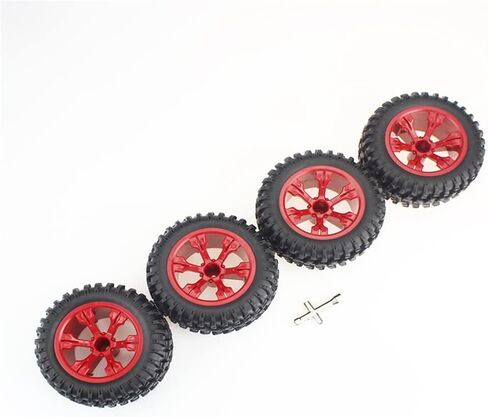 KingVal استبدال 4 قطع/مجموعة من أجزاء عجلة السيارة الموسعة RC متوافقة مع Wltoys 12428/124018/124019/12428-A/12428-B/12428-C/12427/104001 RC Car (أحمر) in Kuwait