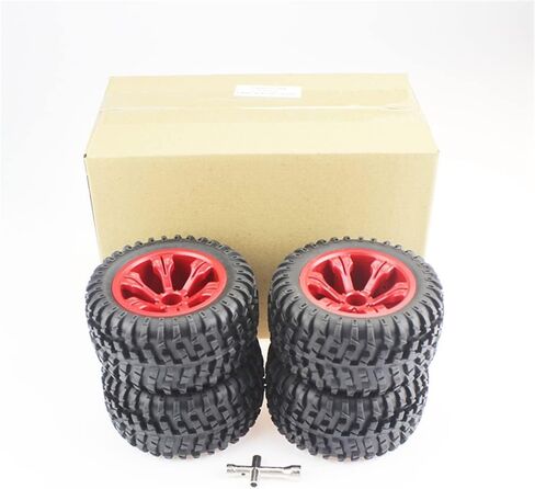 KingVal استبدال 4 قطع/مجموعة من أجزاء عجلة السيارة الموسعة RC متوافقة مع Wltoys 12428/124018/124019/12428-A/12428-B/12428-C/12427/104001 RC Car (أحمر) in Kuwait