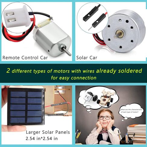 سيويست مجموعة نماذج سيارة خشبية تعمل بالطاقة الشمسية واللاسلكية للبناء - تجارب علمية ذاتية الصنع وألعاب تعليمية ستيم للاطفال والمراهقين، مشروع هندسة الدوائر الكهربائية مجموعتين in Kuwait