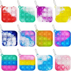 120 Pcs Mini Pop Bubble Fidget Sensory Toys for Party Favors,Pop Keychain Bulk for Classroom Prizes, Easter Basket Stuffers Christmas Valentine Gifts for Kids Students