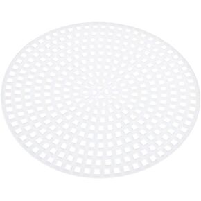 Milisten Jersey Knit Sheets 20pcs Mesh Plastic Canvas DIY Round Plastic Canvas Sheets Craft Screen Clear Needlepoint Canvas Cross Grid Sheets for Acrylic Yarn Needle Crochet White 11.5cm Yarn Crochet
