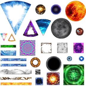 CZYY DND Area of Effect Spell Templates - Set of 28 Markers for AOE Spells Erasable PVC Spell Effects Templates with Reference Perfect Tools, Accessories & Gift for Dungeons and Dragons in Kuwait