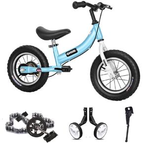 Balance Bike 2 in 1 for Kids 2 3 4 5 6 7 Years Old,Balance to Pedals Bike,12 14 16 inch Kids Bike,with Pedal kit,Training Wheels,Brakes in Kuwait