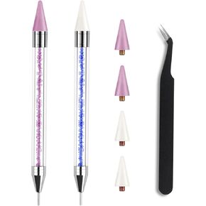 2 Acrylic Handle Dual-Ended Wax Pen with Self-Adhesive Crayon Tips with 4 Extra Wax Tips and 1 Tweezer in Saudi Arabia