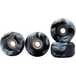 Fingerboard Wheels with Bearing CNC Lathed Swirl Color New Material (Black mix)