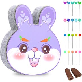 وسادة التلبيد بالإبرة، حصيرة التلبيد بالإبرة، حصيرة التلبيد الصوفية مع 21 قطعة من إبر التلبيد، دبوس مستقيم، واقيات أصابع جلدية للتلبيد بالإبرة، مشاريع التلبيد (شكل أرنب) in Kuwait