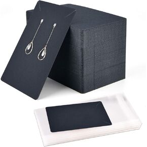 Coopay 120 Pieces Earrings and Necklace Display Cards with 120 Self-Sealing Bags Earring Card Holder, Earring Display Cards for Ear Studs, Earrings, Necklaces, White Color, 3.5x2.4inch in Kuwait