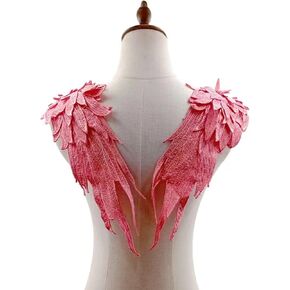 Liveish Angel Wing Applique، أجنحة مطرزة، زينة ذهبية للفساتين، زينة ذهبية على الكتف زوج واحد. (لون ذهبي كاري)