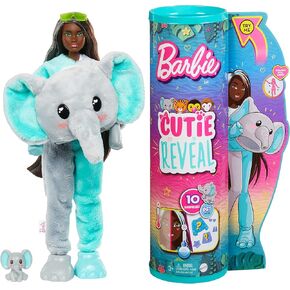 Barbie Dolls and Accessories, Cutie Reveal Doll with Toucan Plush Costume & 10 Surprises Including Color Change, Jungle Series