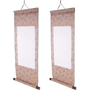 Blank Canvas Blank Canvas Chinese Calligraphy Paper 2pcs Blank Hanging Scroll Chinese Xuan Paper Art Wall Scrolls for Sumie Calligraphyor Calligraphy Blank Scroll Scroll Paper Scroll Paper in Kuwait