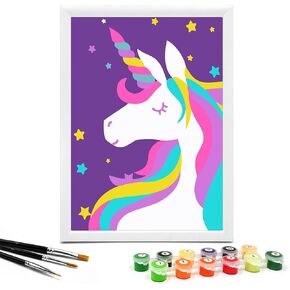 Nariolar Paint by Numbers for Kids Ages 4-8 with 7X9.5 inch Pre-Printed Cardboard,12 Acrylic Paint Pots and 3 Painting Brushes, Craft Gift Room Decor for Children,(Colorful Kitten) in Kuwait