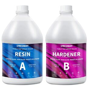Epoxy Resin 2 Gallon Kit, Crystal Clear Epoxy Resin High Gloss, Easy Mix 1:1 Bubbles Free Art Resin for Coating and Casting, Countertop, Table Top, River Tables, Jewelry, Craft DIY, Molds