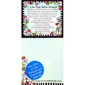Notepad with Detachable Magnet: More Than Friends, 3.5" x 7.0"