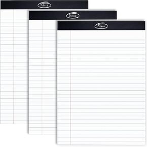 Yellow Legal Notepads 8.5 x 11, Pack of 12 - Perforated Wide Ruled Writing Pad - Premium Thick Paper, No Ink Bleeding - Blank Legal Pads For Home, Office, School, Business - 50 Sheets Per