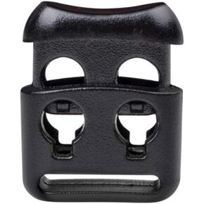 DYZD Small Double Hole Plastic Cord Locks End Spring Stop Toggle Stoppers Multi-Colour (10PCS, Black)
