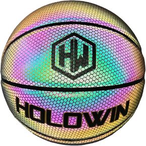 Reflective Glowing Holographic Luminous Basket Ball for Night Game, Perfect HoloHoops Gifts Toys