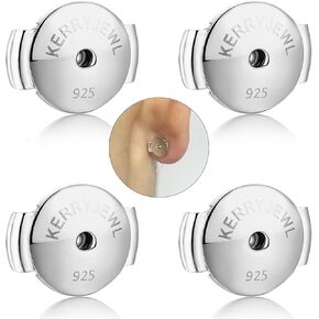 14K Gold Plated Locking Earring Backs Replacements for Diamond Studs, 2 Pairs 925 Sterling Silver Locking Earring Backs, Secure Hypoallergenic, No Fading Comfort Earring Backs(Gold)