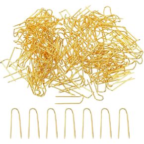 PATIKIL Fork Pins, 200 Pcs Stainless Steel Sewing U-Pins 0.9" Double Blocking Pin for Sewing Jewelry Fabric Craft DIY, Silver