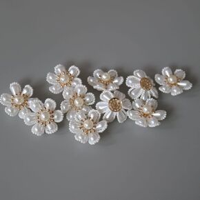 G-RUI 10 قطعة/الوحدة بقع زهرة اللؤلؤ المشابهة للملابس DIY بها بنفسك خياطة يدوية على زينة الزهور للملابس in Kuwait