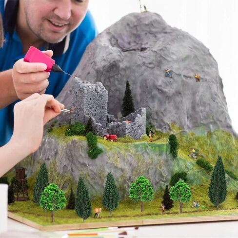 23Pcs Model Trees Scenery Model Plastic Artificial Layout Rainforest Diorama, Building Model Trees, Fake Trees for Projects Model Train Railways Architecture Landscape in Kuwait