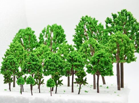 23Pcs Model Trees Scenery Model Plastic Artificial Layout Rainforest Diorama, Building Model Trees, Fake Trees for Projects Model Train Railways Architecture Landscape in Kuwait