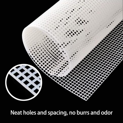 12 قطعة من أوراق القماش البلاستيكية الشبكية السوداء من LUNKUIVY، مقاس 21 × 13.1 بوصة، عدد 5 أوراق قماش بلاستيكية لصناعة التطريز، مشروع DIY (أبيض) in Kuwait