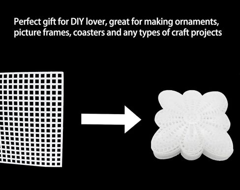 12 قطعة من أوراق القماش البلاستيكية الشبكية السوداء من LUNKUIVY، مقاس 21 × 13.1 بوصة، عدد 5 أوراق قماش بلاستيكية لصناعة التطريز، مشروع DIY (أبيض) in Kuwait