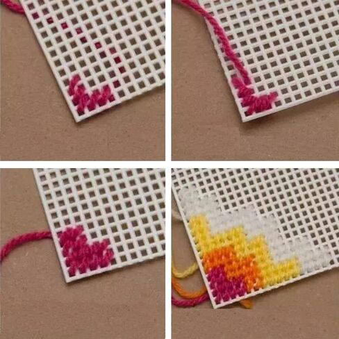 12 قطعة من أوراق القماش البلاستيكية الشبكية السوداء من LUNKUIVY، مقاس 21 × 13.1 بوصة، عدد 5 أوراق قماش بلاستيكية لصناعة التطريز، مشروع DIY (أبيض) in Kuwait