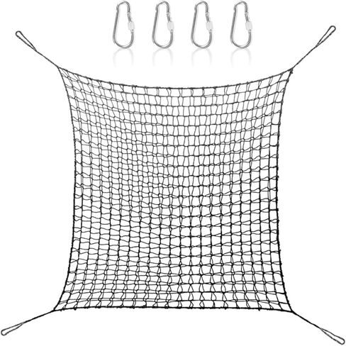 AMZGLORY شبكة شحن التسلق، 3.3FT*9.9FT مزدوجة الطبقات شبكة ملعب شديدة التحمل شبكة تسلق الصخور سلم حبل للتسلق الداخلي والخارجي، صالات الألعاب الرياضية في الغابة، منزل الشجرة، دورات العوائق، أسود in Kuwait