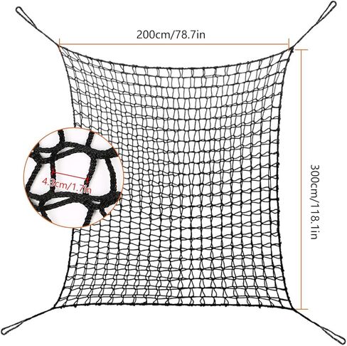 AMZGLORY شبكة شحن التسلق، 3.3FT*9.9FT مزدوجة الطبقات شبكة ملعب شديدة التحمل شبكة تسلق الصخور سلم حبل للتسلق الداخلي والخارجي، صالات الألعاب الرياضية في الغابة، منزل الشجرة، دورات العوائق، أسود in Kuwait