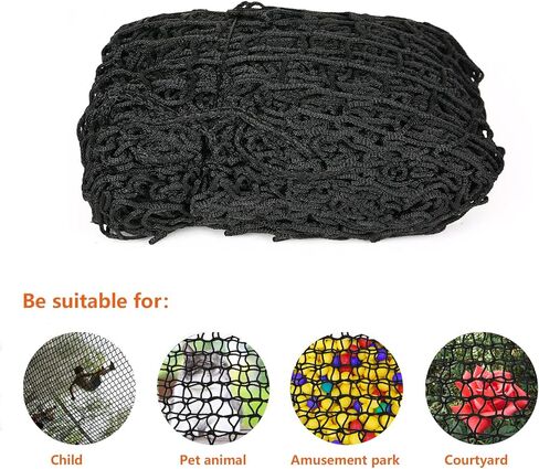 AMZGLORY شبكة شحن التسلق، 3.3FT*9.9FT مزدوجة الطبقات شبكة ملعب شديدة التحمل شبكة تسلق الصخور سلم حبل للتسلق الداخلي والخارجي، صالات الألعاب الرياضية في الغابة، منزل الشجرة، دورات العوائق، أسود in Kuwait