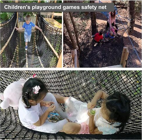 AMZGLORY شبكة شحن التسلق، 3.3FT*9.9FT مزدوجة الطبقات شبكة ملعب شديدة التحمل شبكة تسلق الصخور سلم حبل للتسلق الداخلي والخارجي، صالات الألعاب الرياضية في الغابة، منزل الشجرة، دورات العوائق، أسود in Kuwait