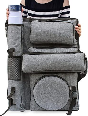 لانسونون حافظة فنية، حقيبة ظهر قماشية 4K للفنانين، حقيبة حمل فنية مقاومة للماء، حقيبة حمل فنية للطلاب الفنانين، حقيبة سفر منظمة لأدوات الرسم ولوح الرسم in Kuwait