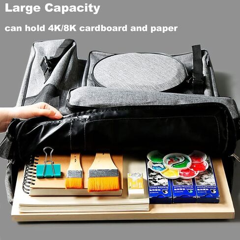لانسونون حافظة فنية، حقيبة ظهر قماشية 4K للفنانين، حقيبة حمل فنية مقاومة للماء، حقيبة حمل فنية للطلاب الفنانين، حقيبة سفر منظمة لأدوات الرسم ولوح الرسم in Kuwait