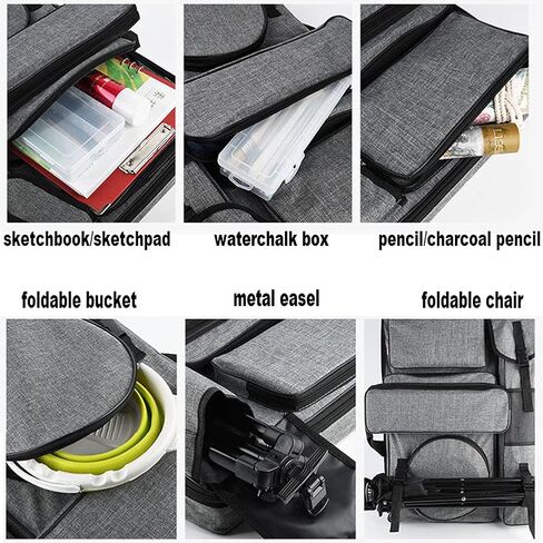 لانسونون حافظة فنية، حقيبة ظهر قماشية 4K للفنانين، حقيبة حمل فنية مقاومة للماء، حقيبة حمل فنية للطلاب الفنانين، حقيبة سفر منظمة لأدوات الرسم ولوح الرسم in Kuwait
